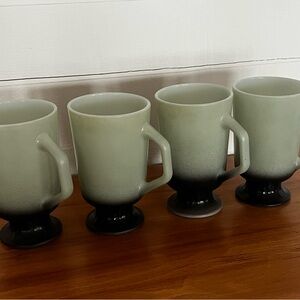 4 Vintage fire king “Irish coffee” mugs